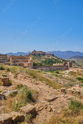 Ancient stone fortress of Sagunto Castle on the top of mountain