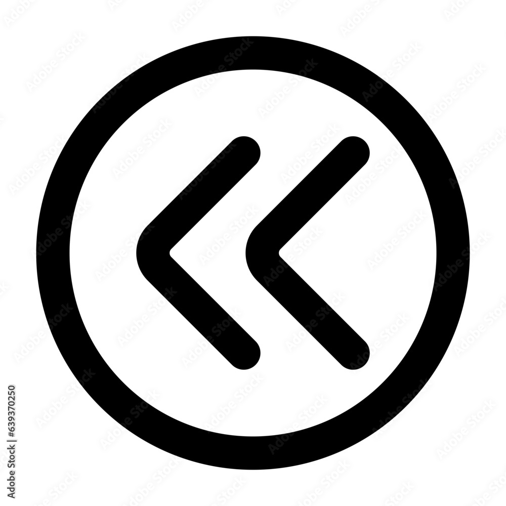 Arrow Double Left Icon - High-Quality Double-Pointing Left Arrow Symbol for Web, Mobile, Navigation, and User Interface Design Arrow Double Left Icon - High-Quality Double-Pointing Left Arrow Symbol for Web, Mobile, Navigation, and User Interface Design