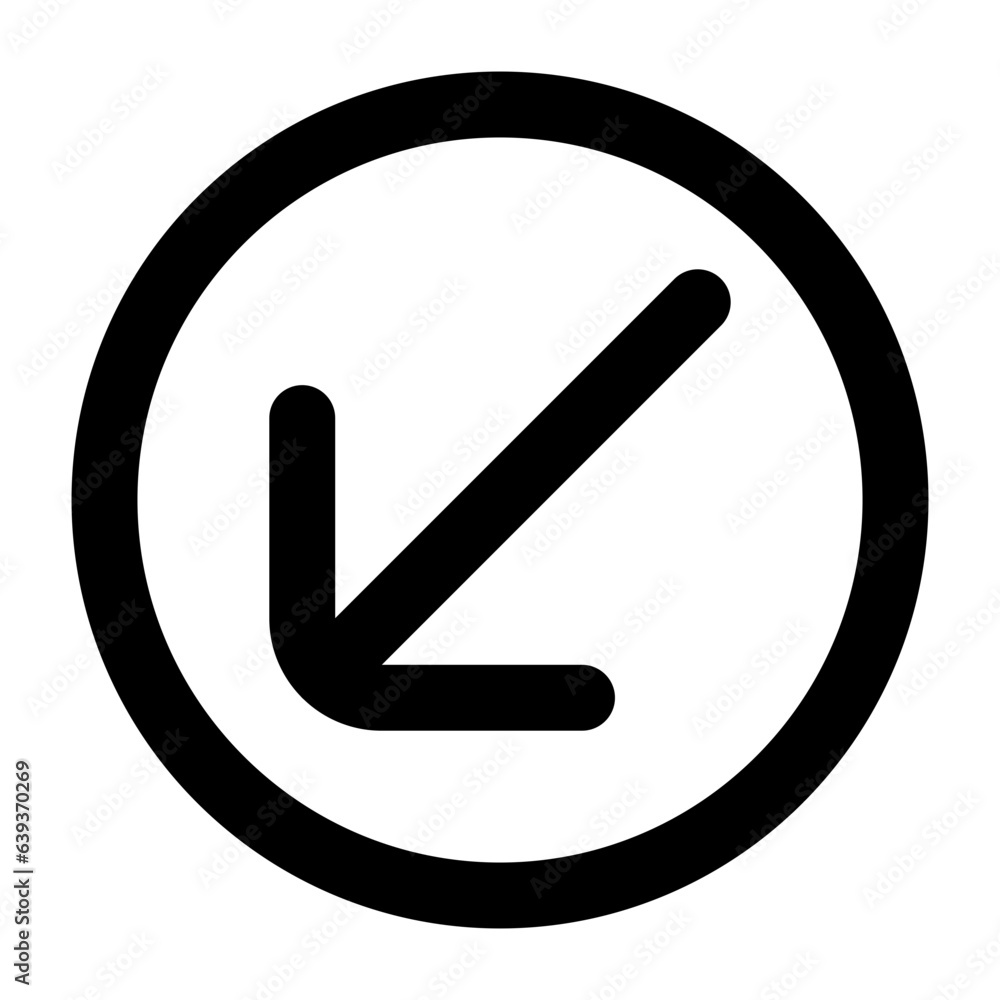 Arrow Down Left Icon - High-Quality Downward-Pointing Left Arrow Symbol for Web, Mobile, Navigation, and User Interface Design Arrow Down Left Icon - High-Quality Downward-Pointing Left Arrow Symbol for Web, Mobile, Navigation, and User Interface Design