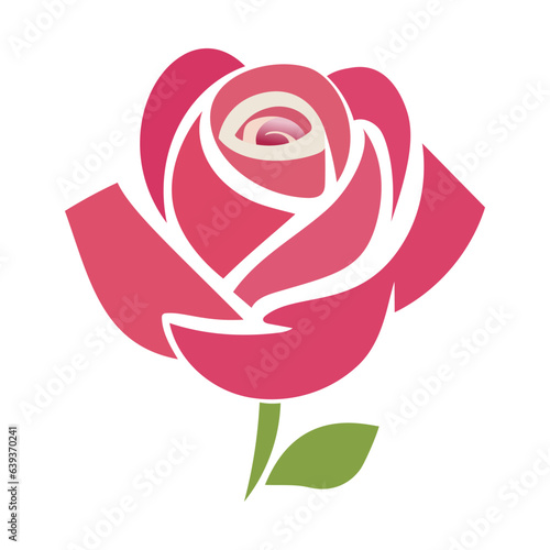 rose red silhouette logo tattoo style vector illustration