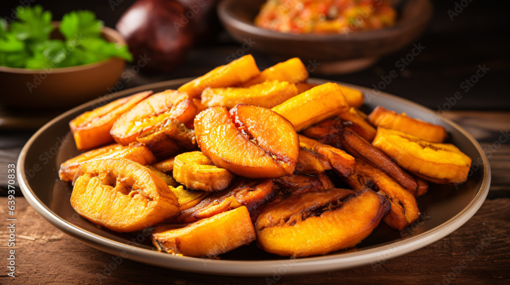 Golden, crispy African plantains, a beloved local staple in Nigeria, West Africa, and various other African nations. Golden, crispy African plantains, a beloved local staple in Nigeria, West Africa, and various other African nations.