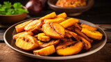 Golden, crispy African plantains, a beloved local staple in Nigeria, West Africa, and various other African nations.