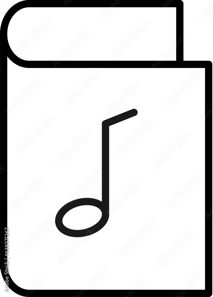 Musical Note on Book Linear Sign. Perfect for design, infographics, web sites, apps Musical Note on Book Linear Sign. Perfect for design, infographics, web sites, apps