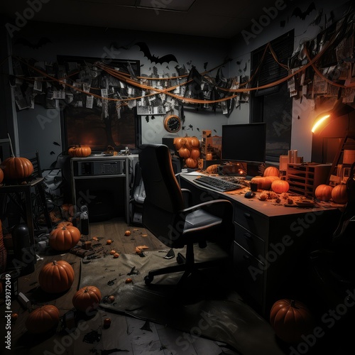 Halloween theme office room