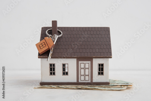 House figure with money, tr...