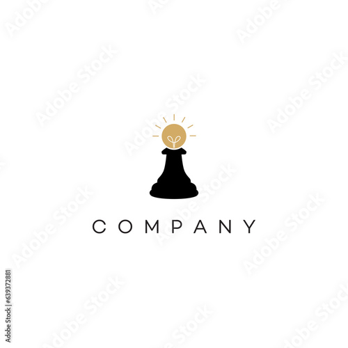 Chase game consultant symbol bulb creative logo design vector editable