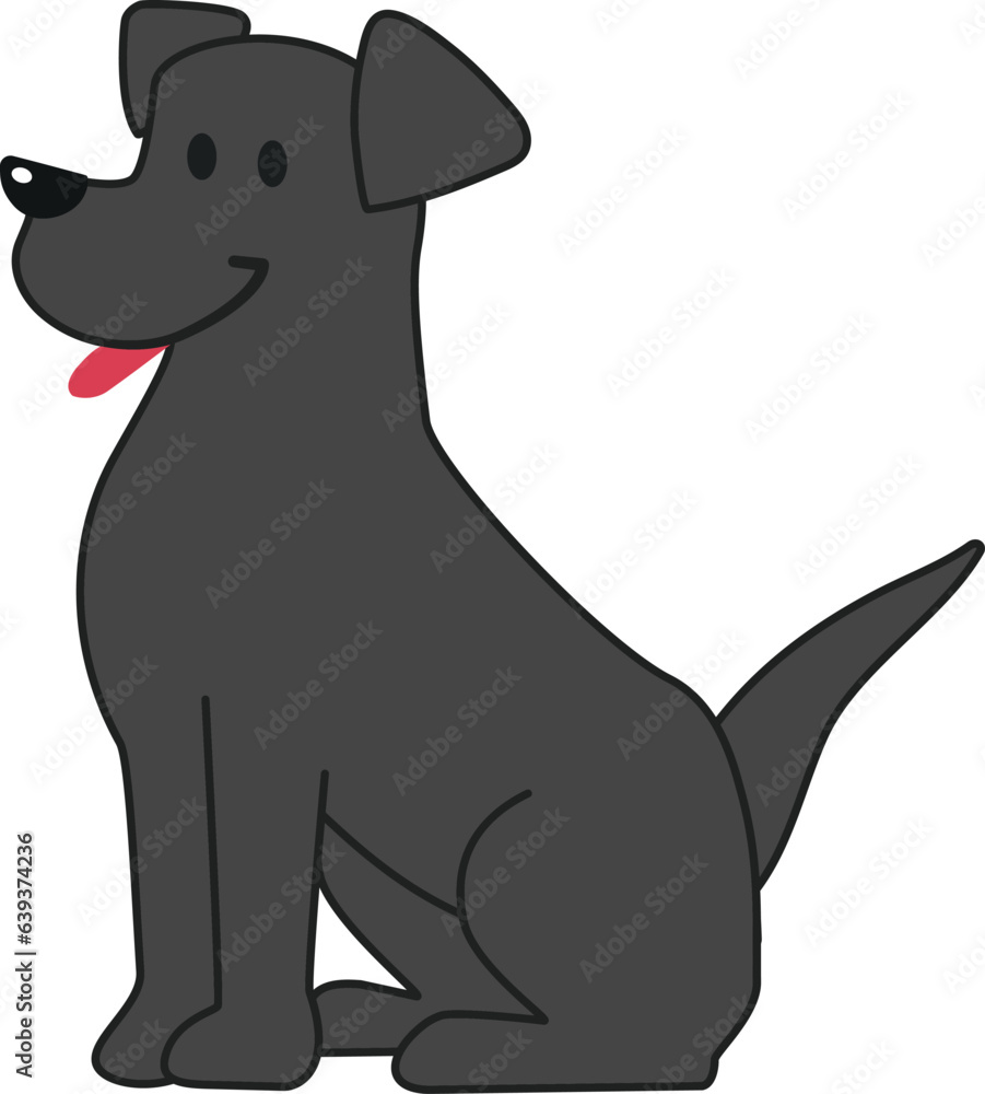 A Black Labrador Retrieve sitting icon Image.