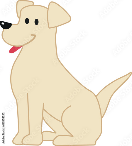 A Beige Labrador Retrieve sitting icon Image.