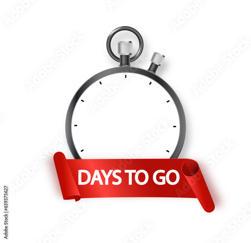 1 days to go icon set. Countdown of days remaining. Offer timer sticker limited to a few days. Vector