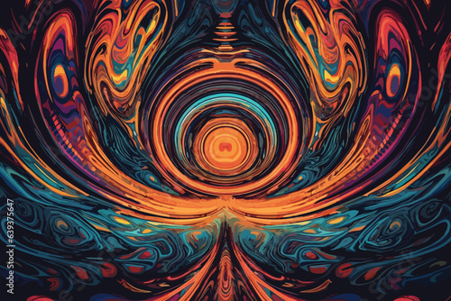 background with circles Abstract colorful psychedelic acid trip portal Ector vector art generative AI