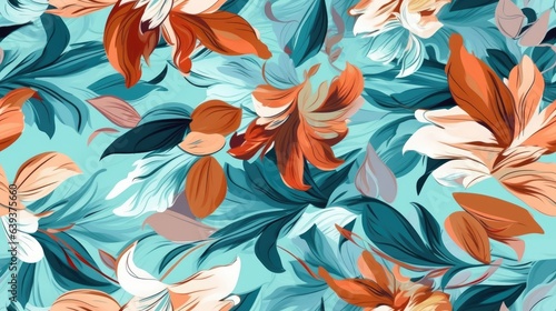Beautiful floral seamless pattern abstract. Generative AI