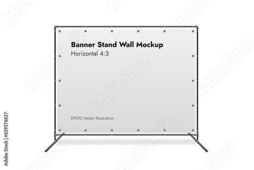 Banner Stand Wall on White Background Vector Illustration.