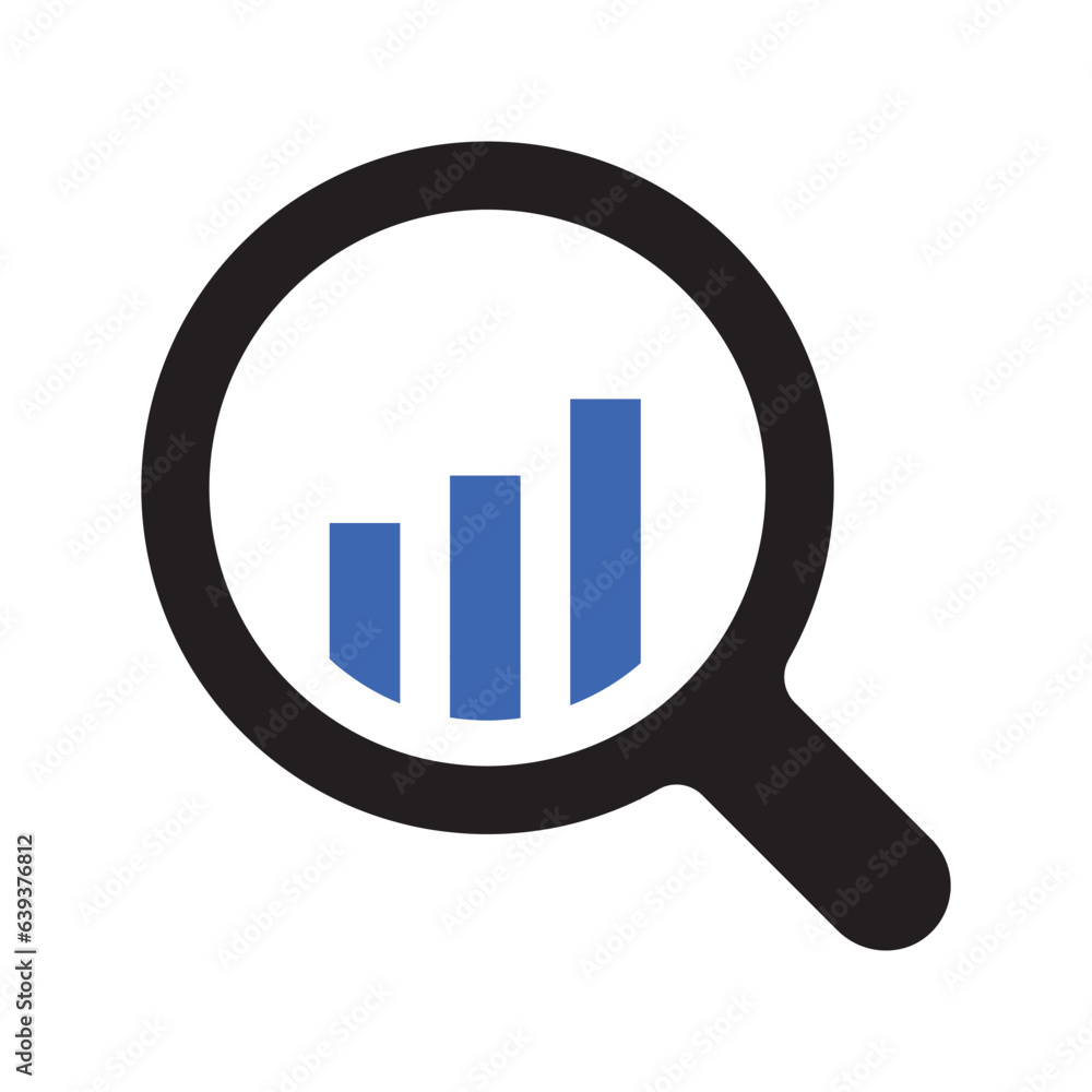 magnifying glass on graph magnifying glass on graph