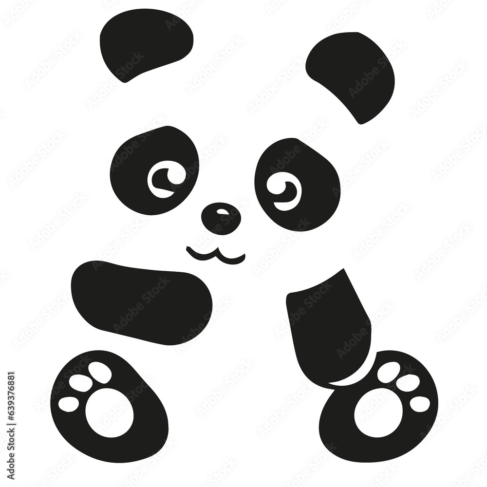 Fototapeta premium panda silhouette illustration