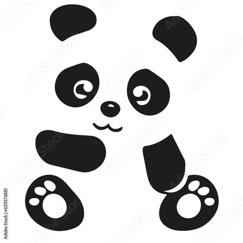 panda silhouette illustration