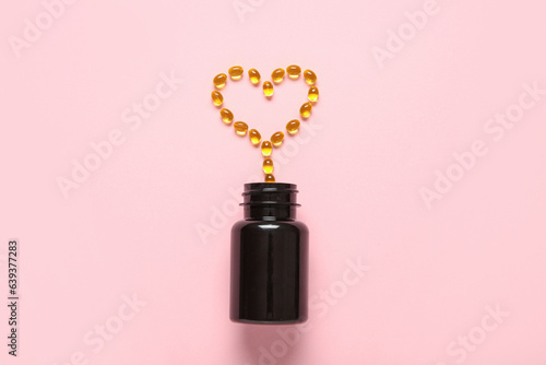 Heart made of yellow pills ...