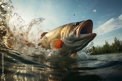 while fishing, the fish jumps out of the water. 'generative AI'