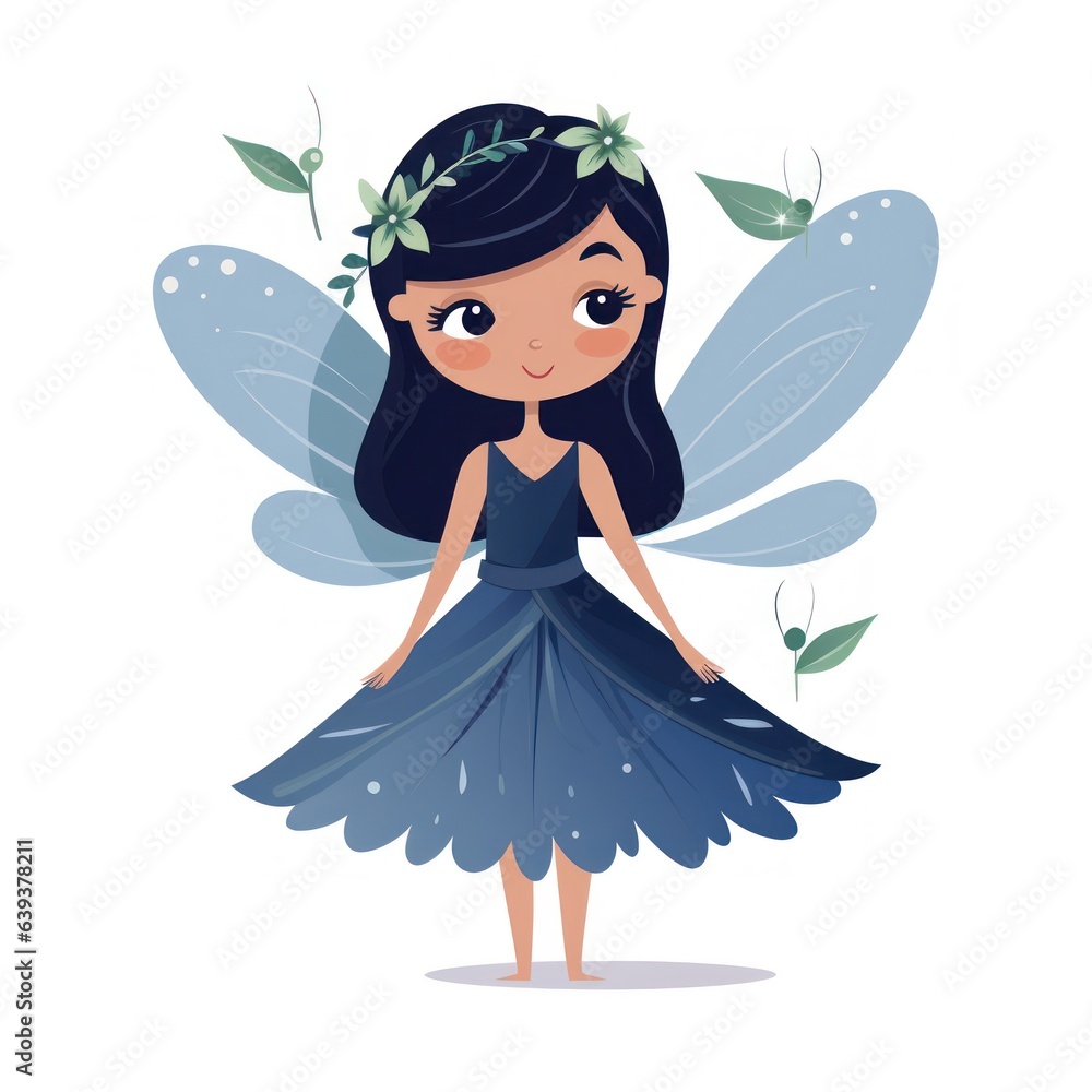 Blue Fairy Clipart on Plain Background AI Generated Blue Fairy Clipart on Plain Background AI Generated