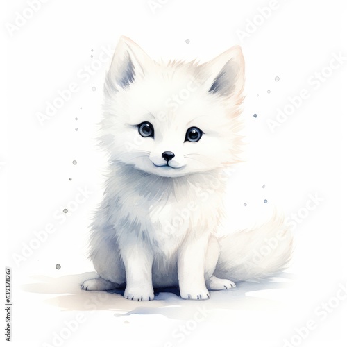 Minimalistic Drawings of an Arctic Fox AI Generated