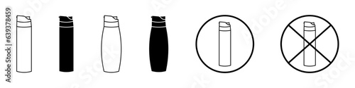 Black spray no spray  icons on white background disinfectant antiperspirant no antipersperant