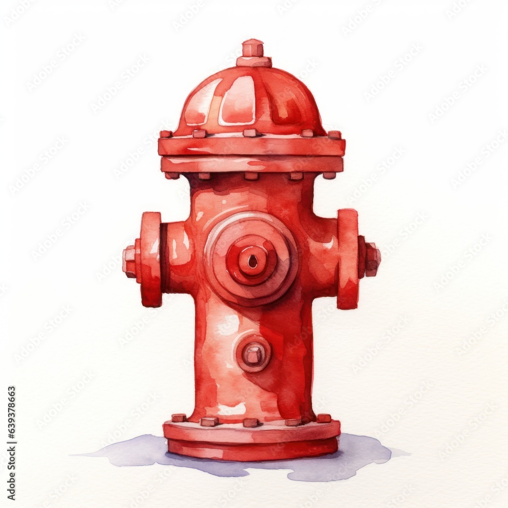 Cartoon Fire Hydrant Clipart AI Generated