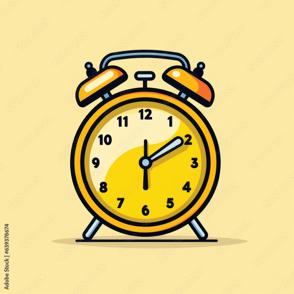 Isolated Alarm Clock on White Background AI Generated Isolated Alarm Clock on White Background AI Generated