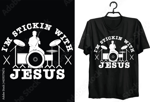 Drummer T-shirt Design. Funny Gift Item Drummer T-shirt Design For All People And Drum Lovers.