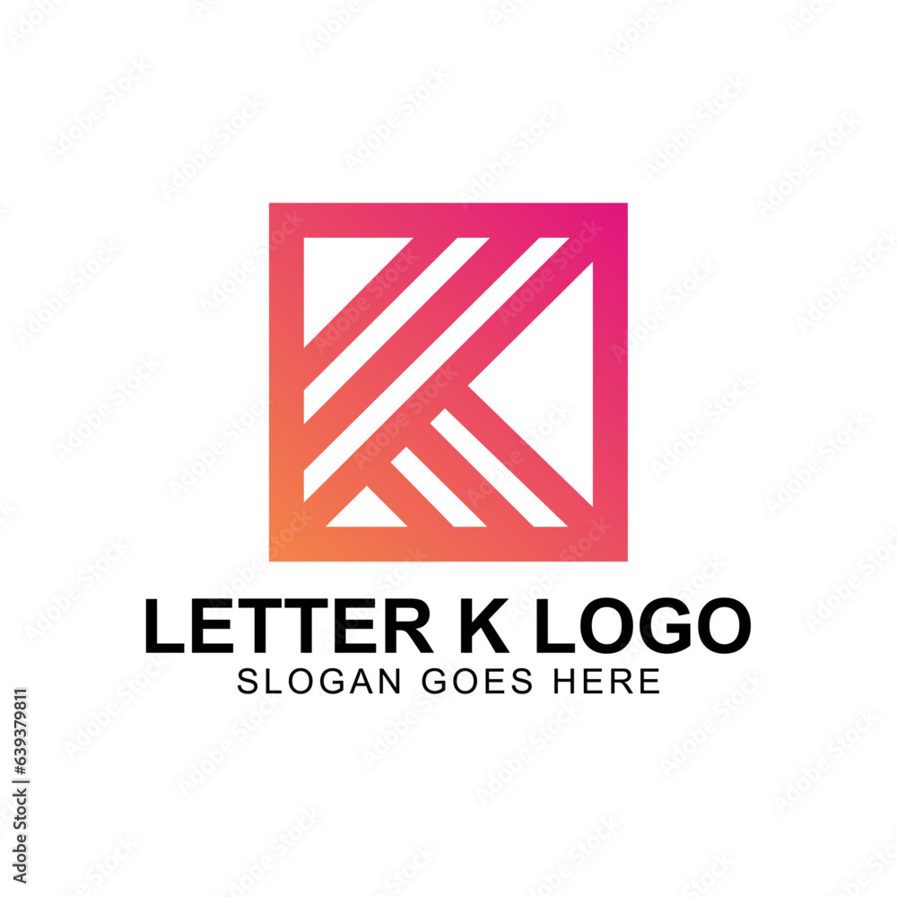 K Letter Logo Icon Pink gradient Design template Element vector art K Letter Logo Icon Pink gradient Design template Element vector art
