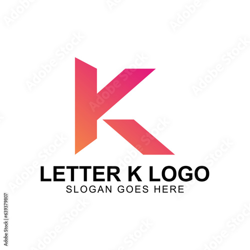 K Letter Logo Icon Pink gradient Design template Element vector art
