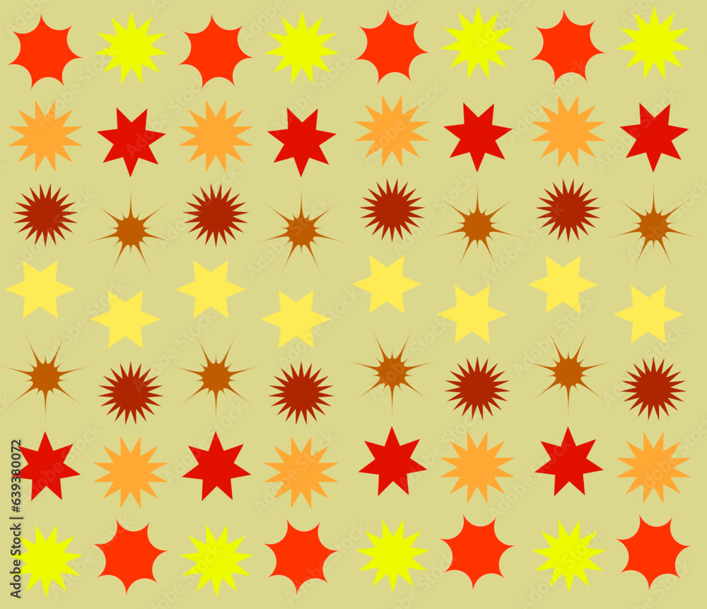 Vector abstract texture in the form of multi-colored stars on a yellow background Vector abstract texture in the form of multi-colored stars on a yellow background