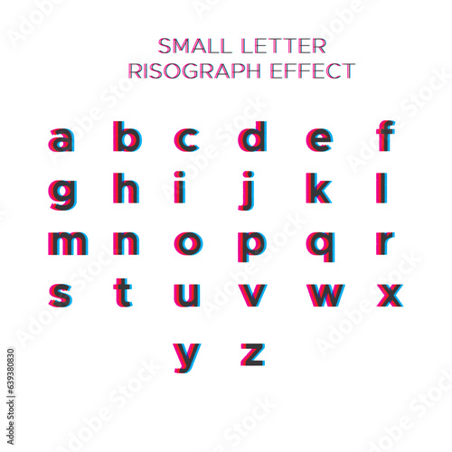 Small Alphabet Risograph Effect Vector
