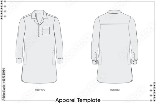 illustration of Cuban collar Thobes design