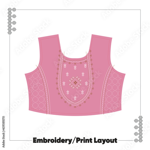 Embroidery and print layout