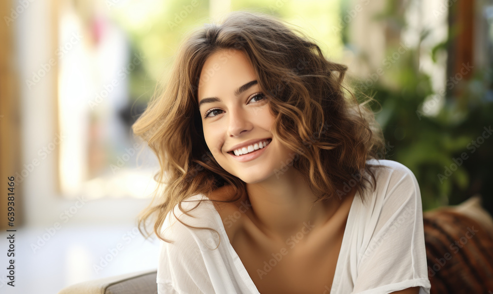 Home Sweet Home: Woman with a Beautiful Smile Home Sweet Home: Woman with a Beautiful Smile