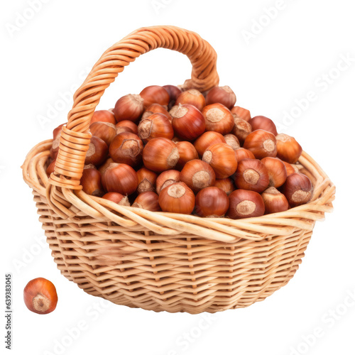 Delicious hazelnuts isolated on transparent background, png clip art.