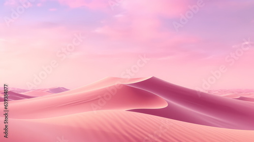 A breathtaking desert landscape with vibrant pink