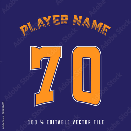 Jersey number basketball team name printable text effect editable vector.