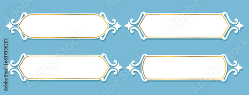 Collection of Vector Islamic text box title frame Arabic frames set illustration