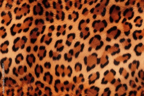 Beautiful seamless pattern with leopard or jaguar fur skin  wild nature endless texture rapport template.