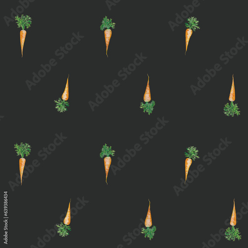 colorful carrots Seamless Pattern gemüse, Stoffdesign, wiederholen Fliese, Surface Muster,  Karotte watercolor 