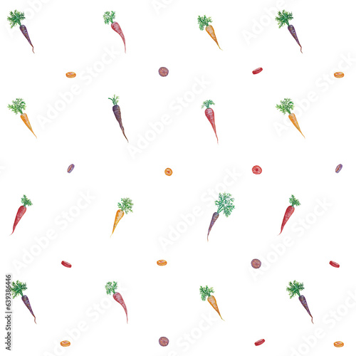 colorful carrots Seamless Pattern gemüse, Stoffdesign, wiederholen Fliese, Surface Muster, Karotte watercolor 