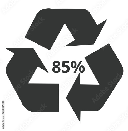 Symbol for 85 %  Recycled Material 
