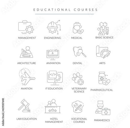 Degree Courses - Education Master Set - Stock Icon