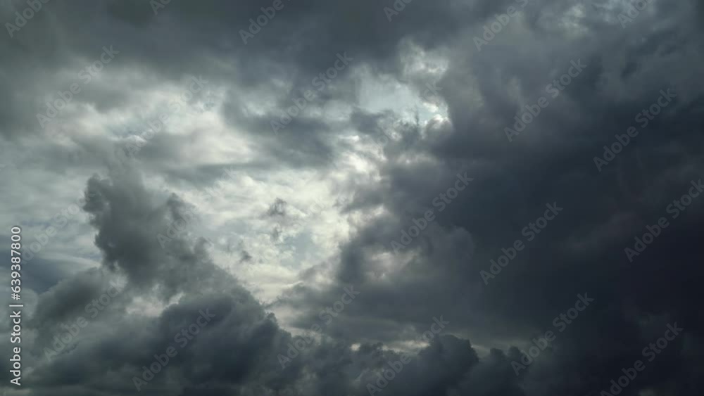 Movement of cloudy clouds before rain and thunderstorm