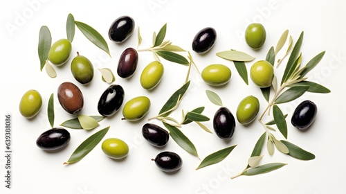 Olives on white background