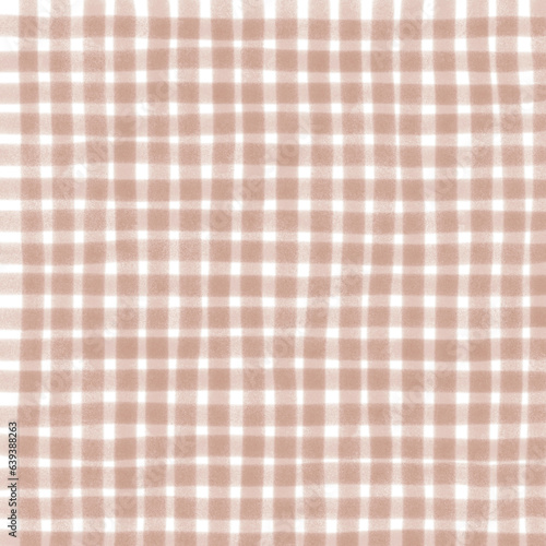 Brown Gingham Check Hand Drawn Background