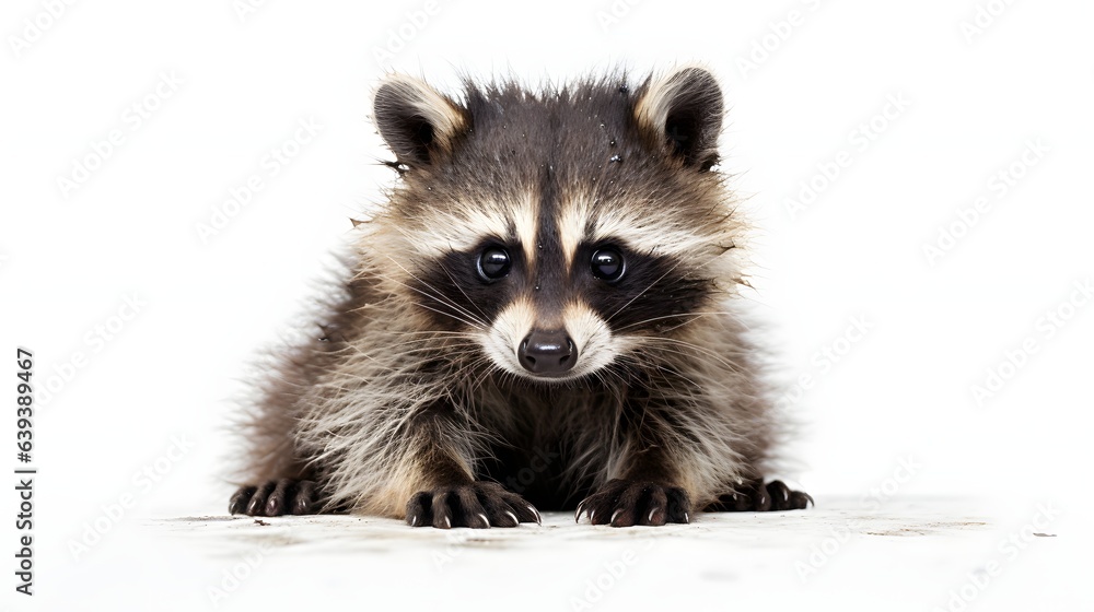 Raccoon on white background Raccoon on white background