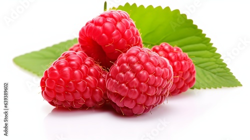 Raspberry on white background