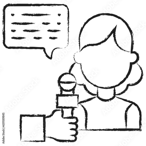 Hand drawn News Reporting icon