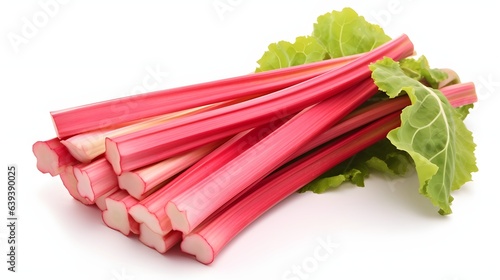 Rhubarb on white background